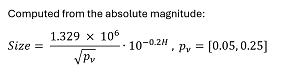Size Equation